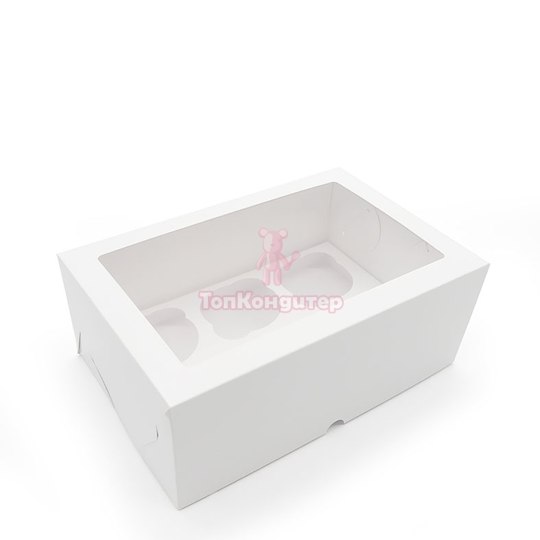 Коробка на 6 капкейков белая