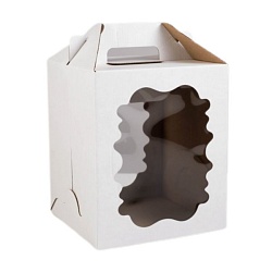 Коробка для торта 20 см*20 см*22 см с окном и ручкой