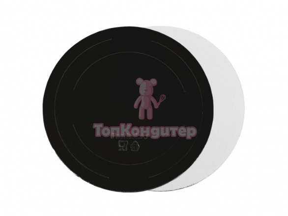 Подложка для торта "Черная/Белая" 22 см, толщина 3,2 мм