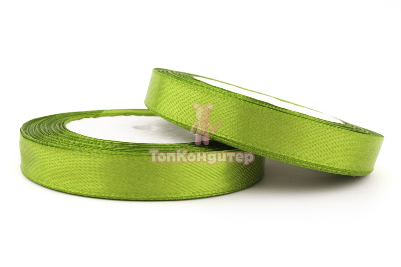 Лента атласная 1,2 см Оливковый 23 м