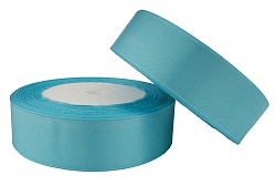 Лента атласная 2,5 см Насыщенно-голубой 23 м