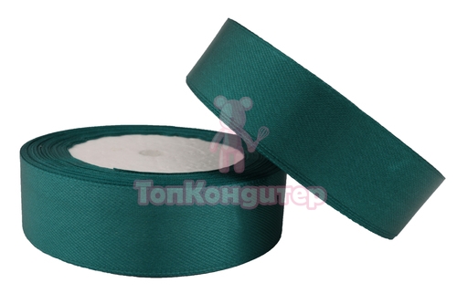 Лента атласная 2,5 см Изумрудный 23 м