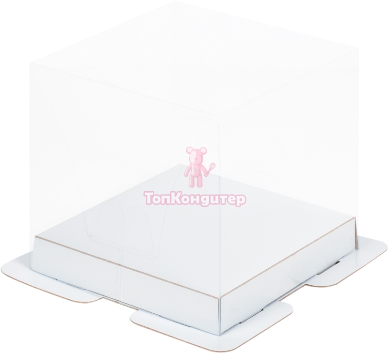 Коробка для торта 15 см*15 см*14 см белая "Премиум"