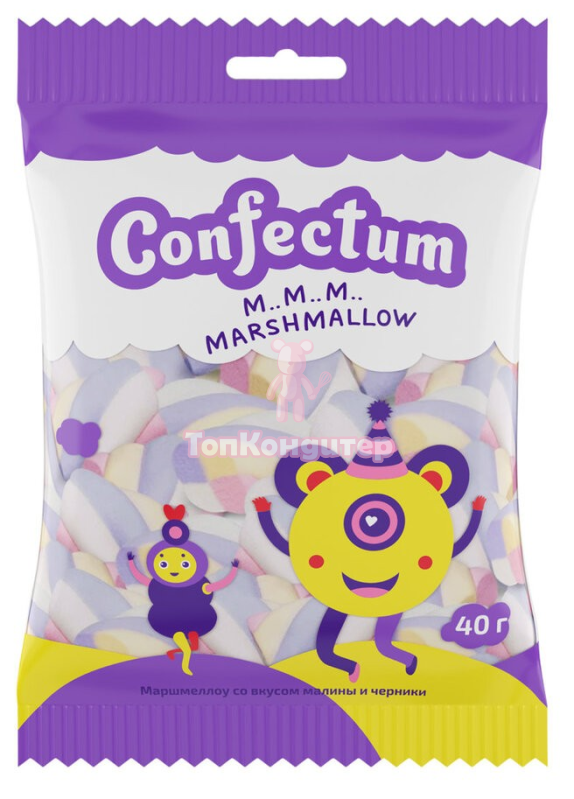 Маршмелоу mini цветной со вкусом малины и черники 40 гр