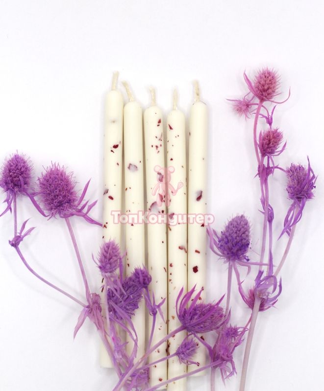 Свечи натуральный воск "сухоцветы" 5шт.