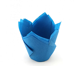 Форма бумажная "Тюльпан" 5 х 8 см, синяя 50 шт