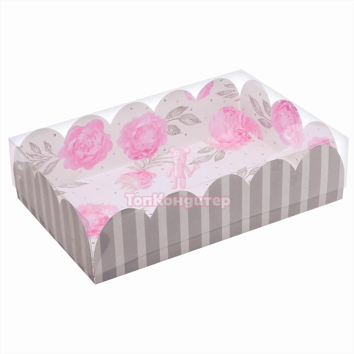 Коробка для пирожных 30 см*20 см*8 см "Нежность"