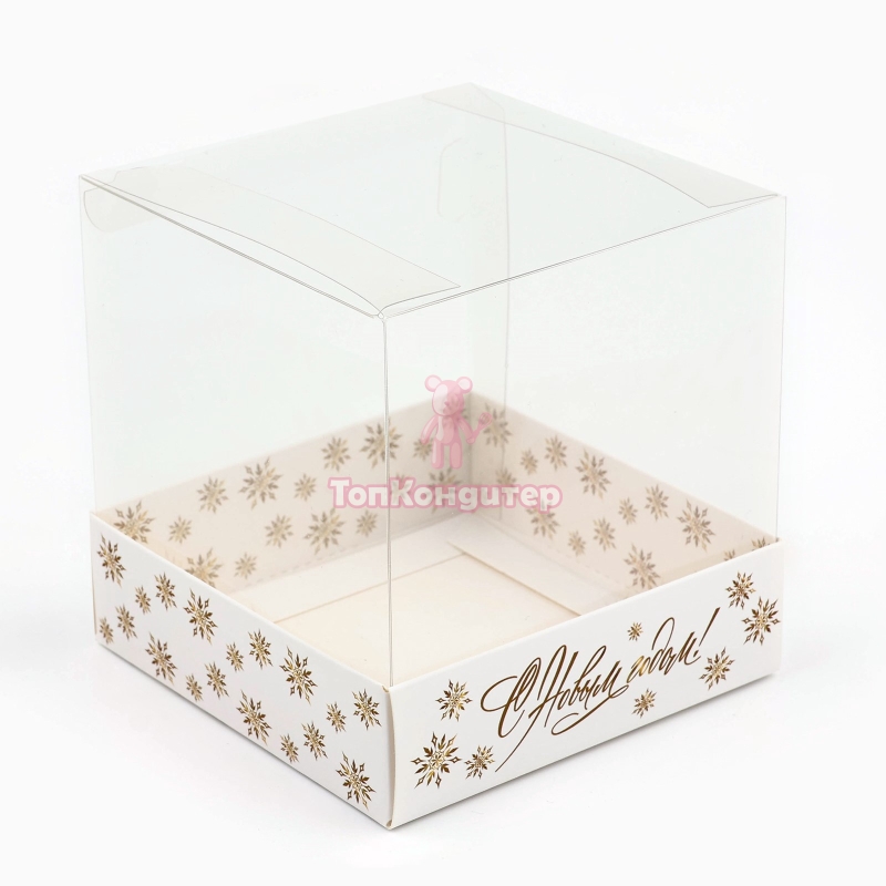 Коробка для бенто торта 10 см*10 см*10 см "Золотая вьюга"