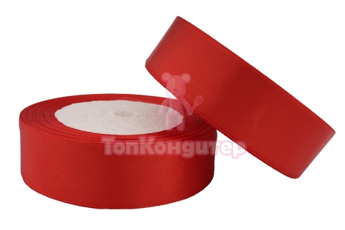 Лента атласная 2,5 см Красный 23 м