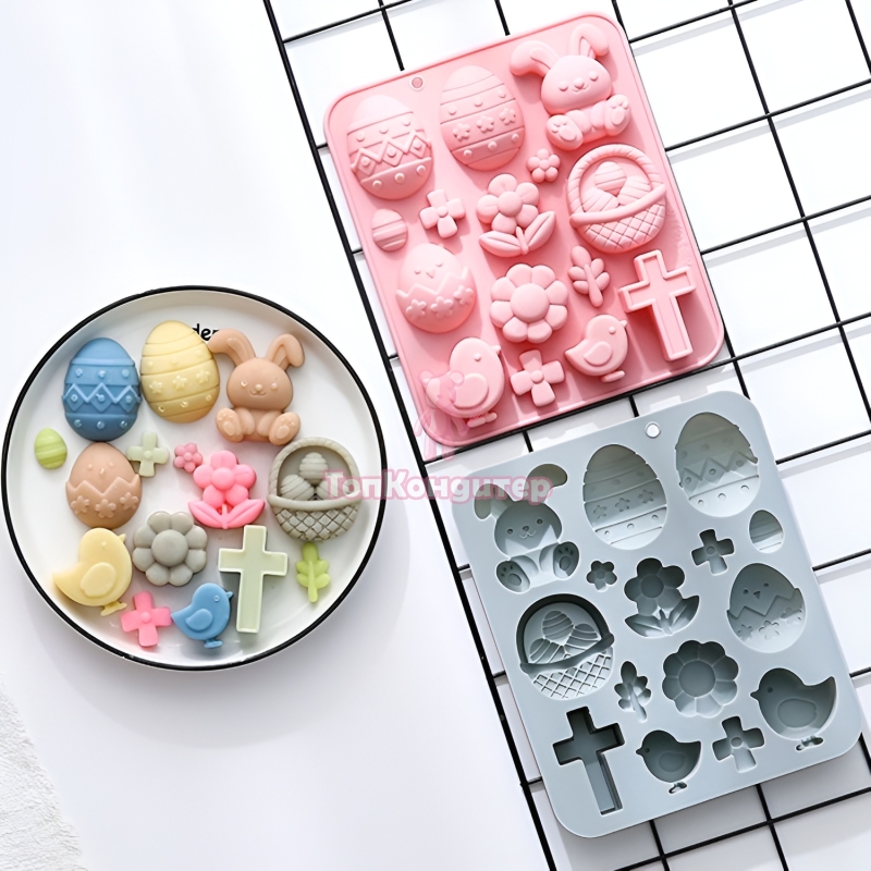 Форма силиконовая "Светлый праздник Пасхи" 15 ячеек