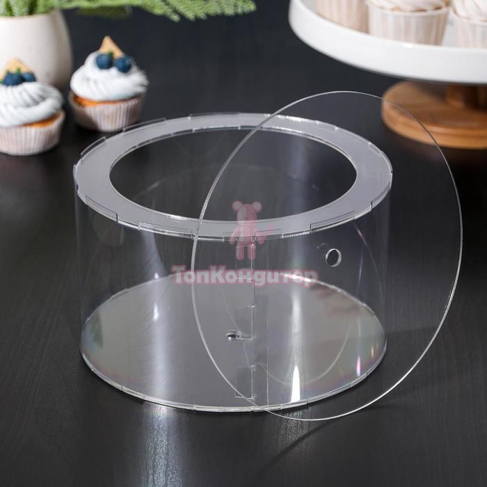 Фальшярус для торта, цилиндр, d=20 см, h=12 см, цвет прозрачный