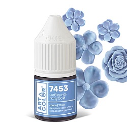Гелевый жирорастворимый краситель "Art Color Choco" 7453 Небесно-голубой, 12 мл