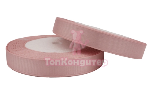 Лента атласная 1,2 см Бежево-розовый 23 м