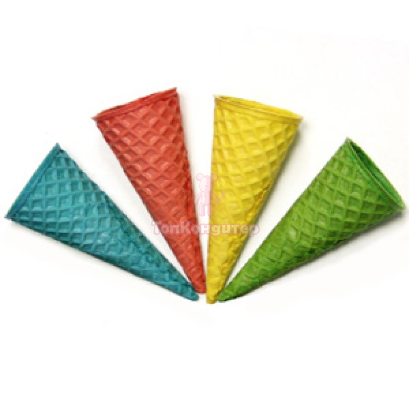 Рожок вафельный цветной ассорти 10 шт