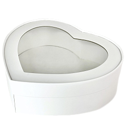 Коробка для зефира 21,5 см*18 см*5,5 см сердце, белая