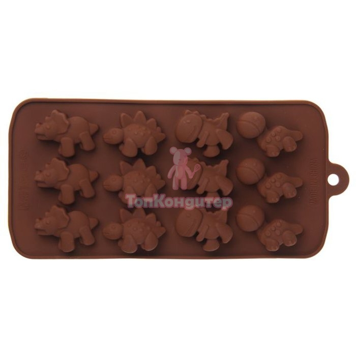 Форма для шоколада, 12 ячеек, 21х11х2 см "Дино"