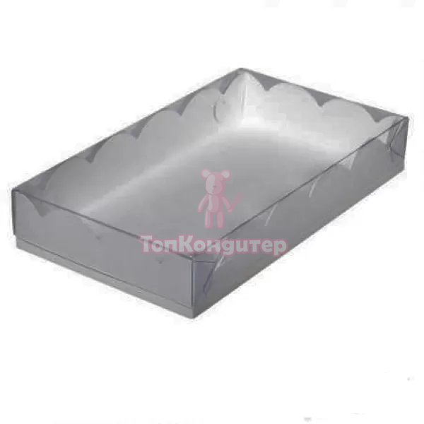 Коробка для пряников 20 см*12 см*3,5 см белая с прозрачной крышкой